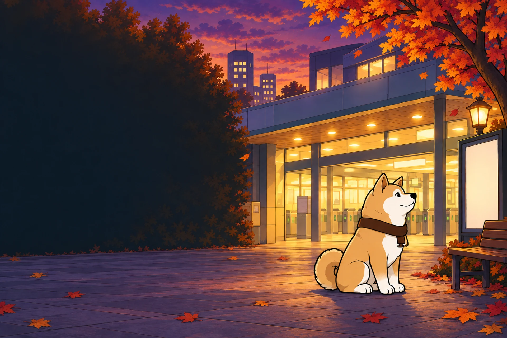 The same station in autumn