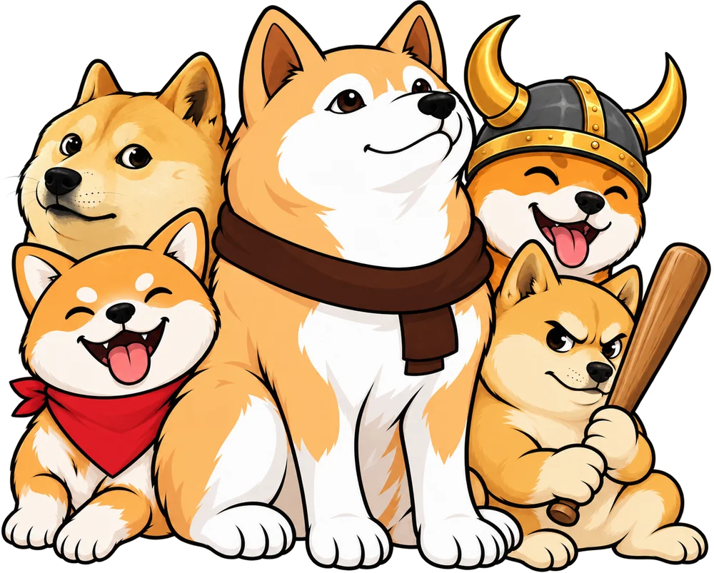 Hachiko and his pack, waiting together at the station